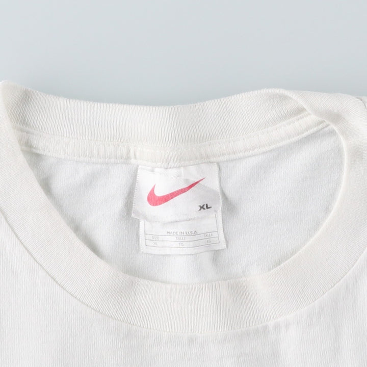 90'S Nike One Point Logo T-shirt Made in USA Men's XL Vintage cotton white type Vintage Second Hand