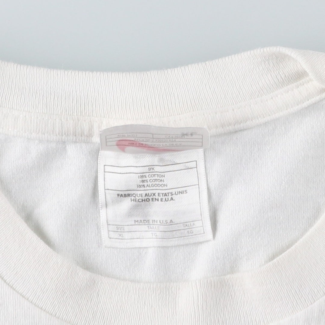 90'S Nike One Point Logo T-shirt Made in USA Men's XL Vintage cotton white type Vintage Second Hand