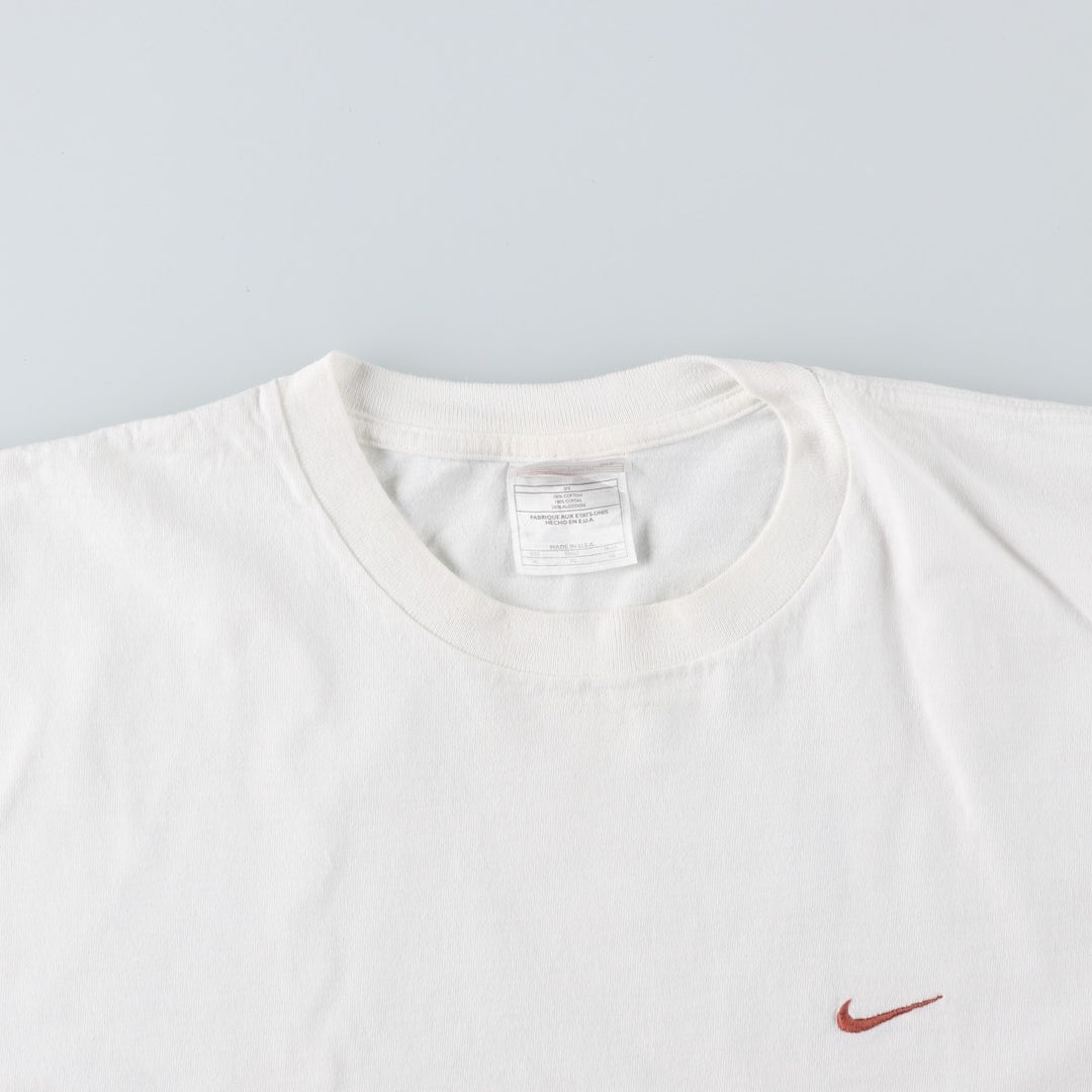 90'S Nike One Point Logo T-shirt Made in USA Men's XL Vintage cotton white type Vintage Second Hand