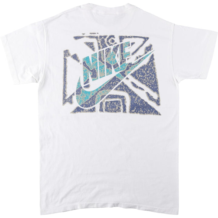90'S Nike Silver Tag Logo Print T-Shirt Made in USA Men's XL Vintage cotton white type Vintage Second Hand