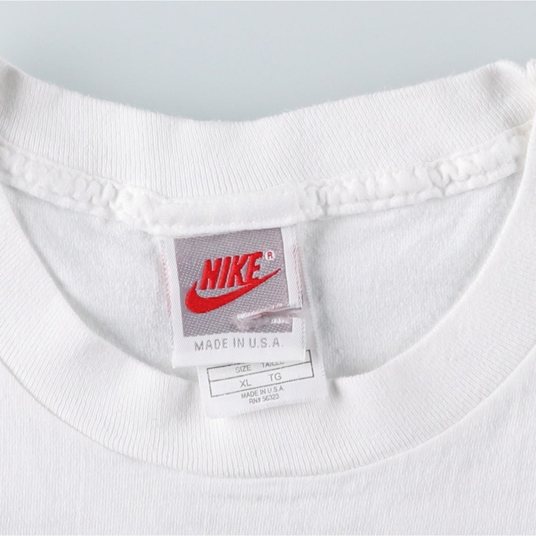 90'S Nike Silver Tag Logo Print T-Shirt Made in USA Men's XL Vintage cotton white type Vintage Second Hand