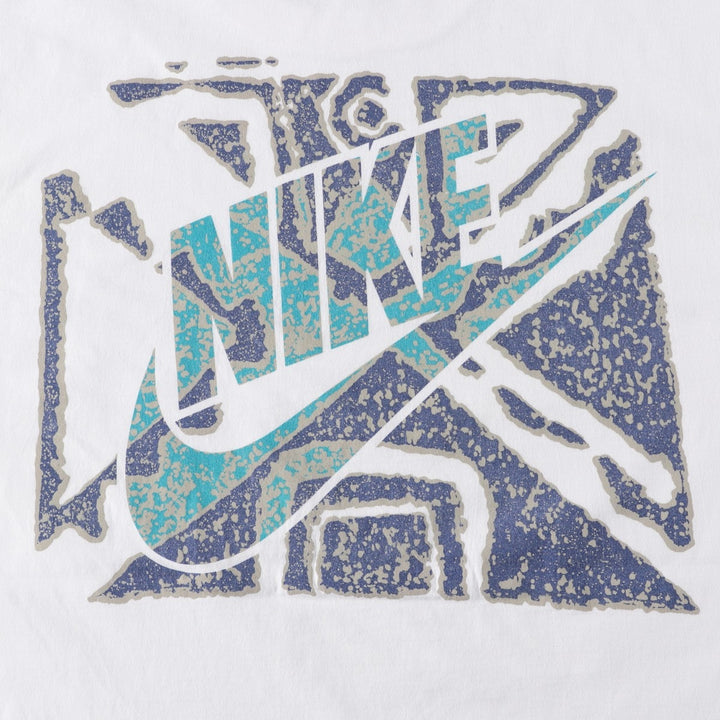 90'S Nike Silver Tag Logo Print T-Shirt Made in USA Men's XL Vintage cotton white type Vintage Second Hand