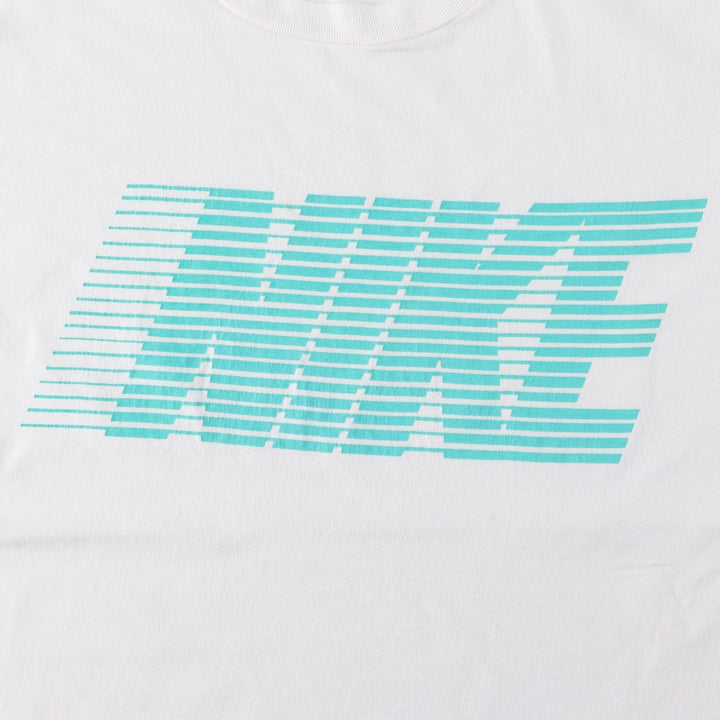 90'S Nike Silver Tag Logo Print T-Shirt, Made in USA, Men's Size M (approx.), Vintage cotton white type Vintage Second Hand
