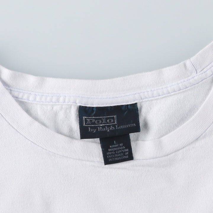 Ralph Lauren POLO by Ralph Lauren short sleeve one point logo T-shirt men's L size cotton white type Vintage Second Hand