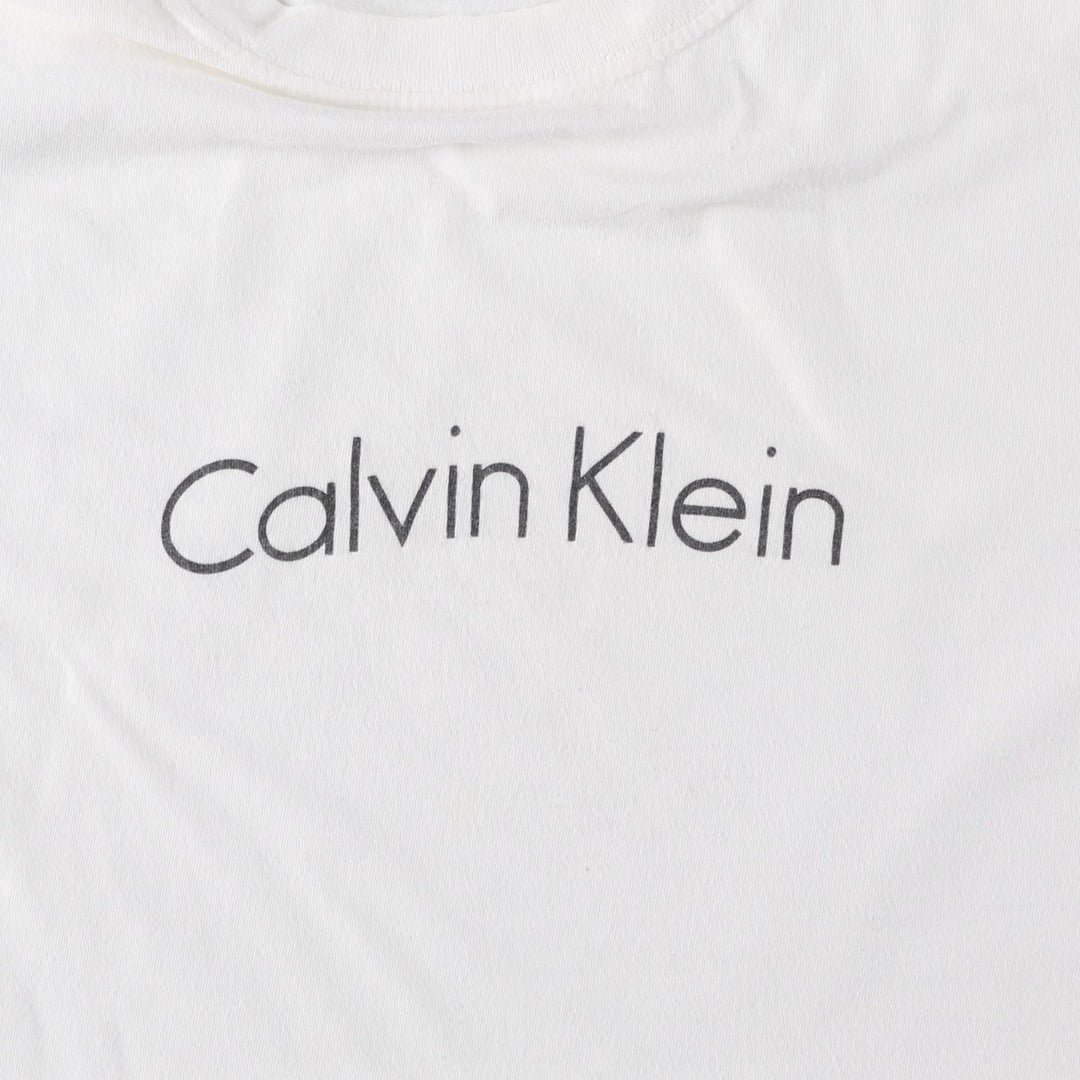 90'S Calvin Klein Short-Sleeve Logo T-Shirt, Made in USA, Men's Size L (Equivalent), Vintage cotton white type Vintage Second Hand