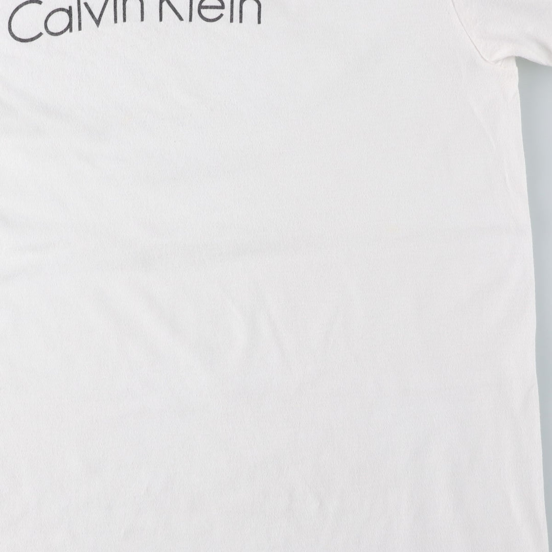 90'S Calvin Klein Short-Sleeve Logo T-Shirt, Made in USA, Men's Size L (Equivalent), Vintage cotton white type Vintage Second Hand