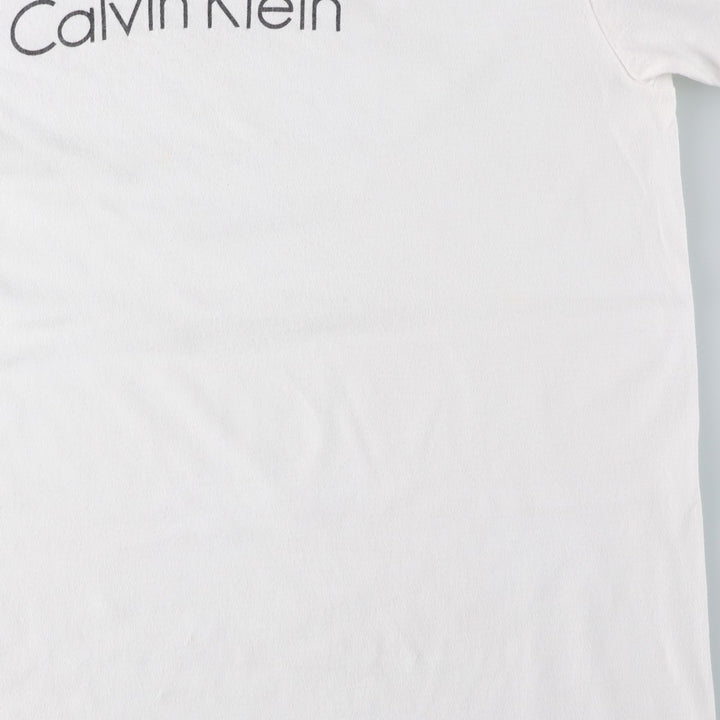 90'S Calvin Klein Short-Sleeve Logo T-Shirt, Made in USA, Men's Size L (Equivalent), Vintage cotton white type Vintage Second Hand