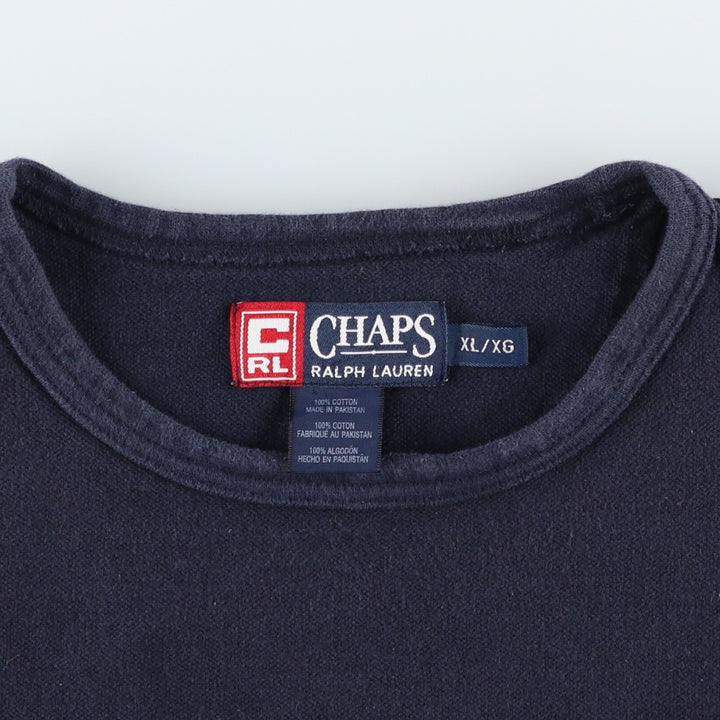 Ralph Lauren CHAPS Short-Sleeve Logo T-Shirt, Men's Size XL (approx.) cotton navy blue type Vintage Second Hand