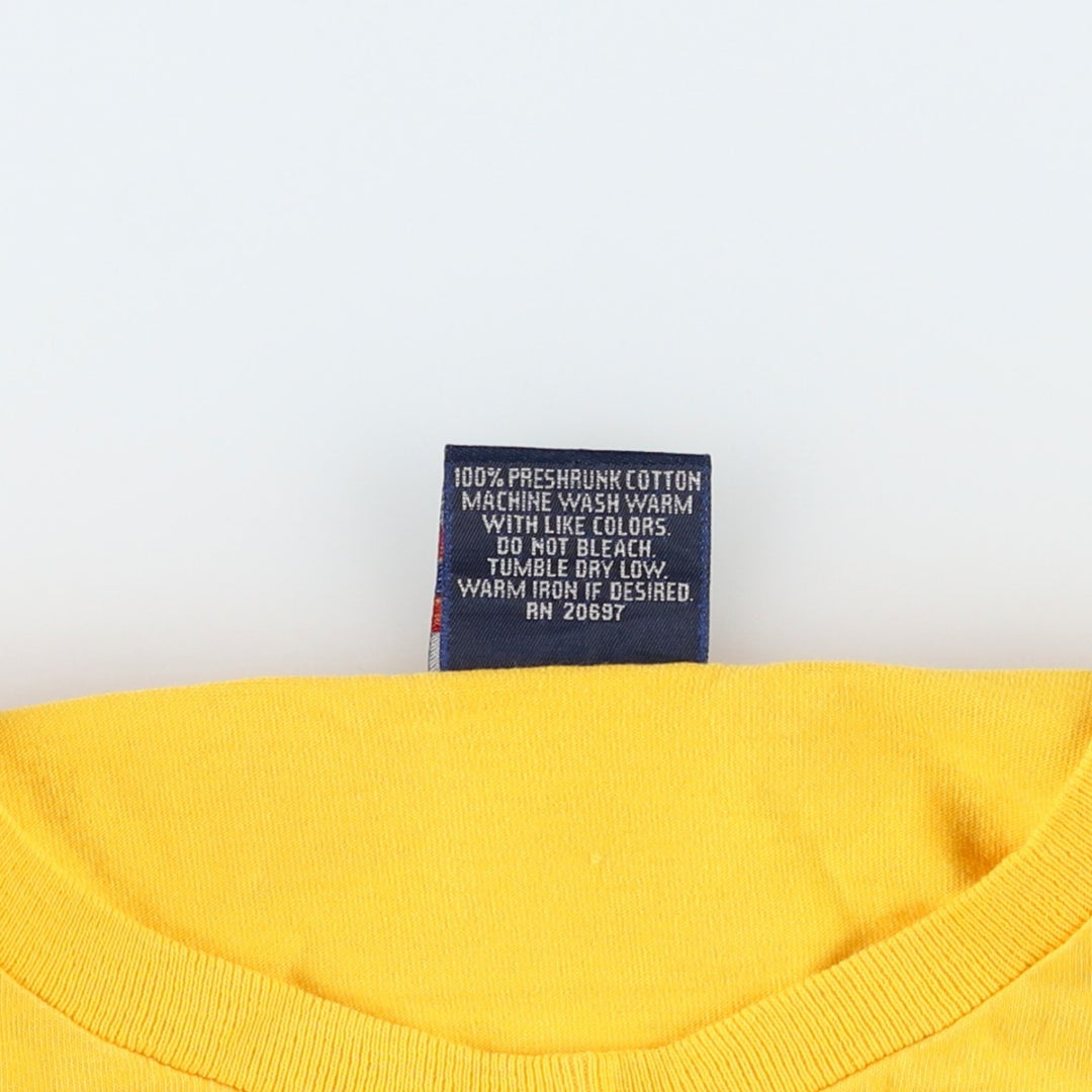 90'S Dickies Short-Sleeve T-Shirt with One-Point Logo Pocket, Made in USA, Men's Size L (Equivalent), Vintage cotton yellow type Vintage Second Hand