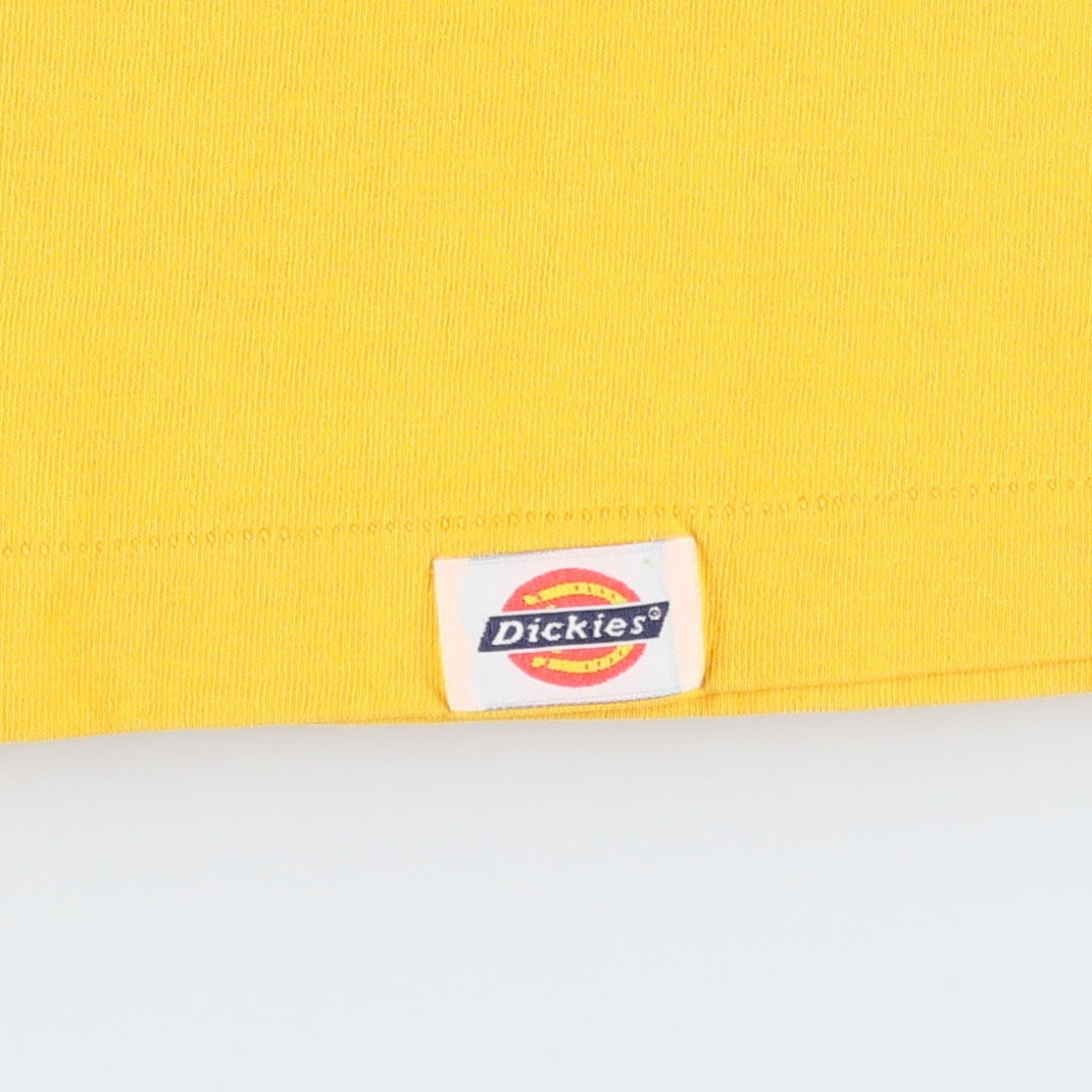 90'S Dickies Short-Sleeve T-Shirt with One-Point Logo Pocket, Made in USA, Men's Size L (Equivalent), Vintage cotton yellow type Vintage Second Hand