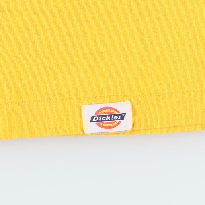 90'S Dickies Short-Sleeve T-Shirt with One-Point Logo Pocket, Made in USA, Men's Size L (Equivalent), Vintage cotton yellow type Vintage Second Hand