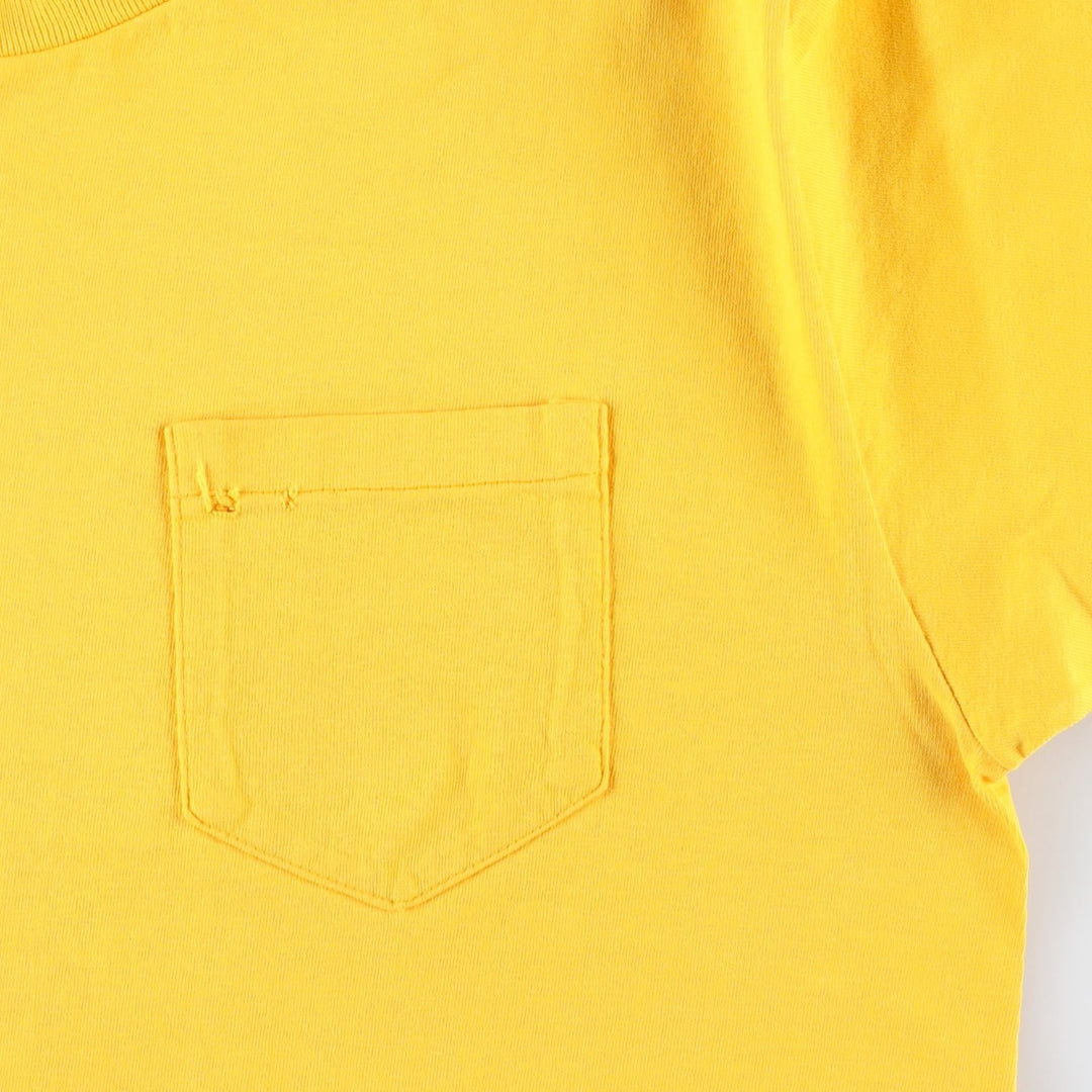 90'S Dickies Short-Sleeve T-Shirt with One-Point Logo Pocket, Made in USA, Men's Size L (Equivalent), Vintage cotton yellow type Vintage Second Hand