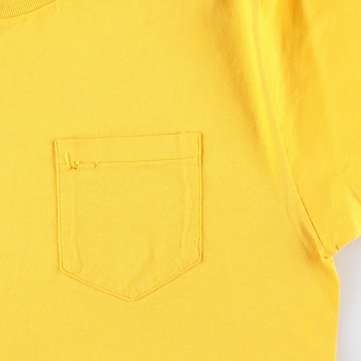 90'S Dickies Short-Sleeve T-Shirt with One-Point Logo Pocket, Made in USA, Men's Size L (Equivalent), Vintage cotton yellow type Vintage Second Hand