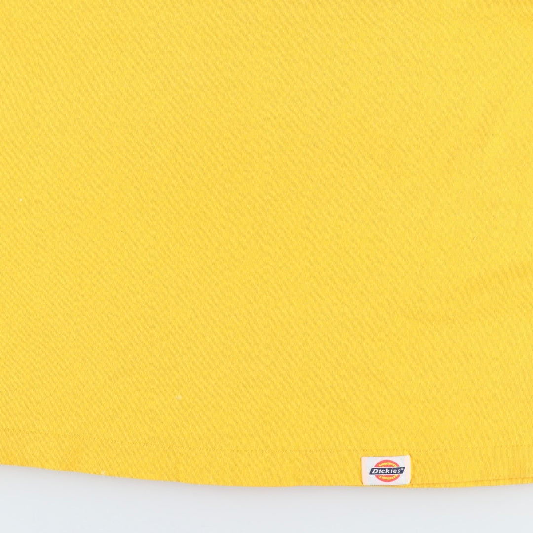 90'S Dickies Short-Sleeve T-Shirt with One-Point Logo Pocket, Made in USA, Men's Size L (Equivalent), Vintage cotton yellow type Vintage Second Hand