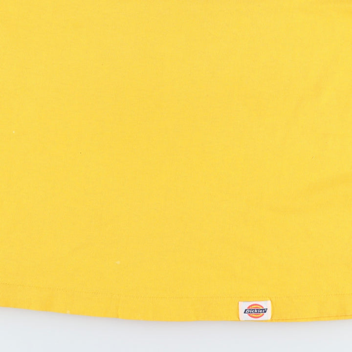 90'S Dickies Short-Sleeve T-Shirt with One-Point Logo Pocket, Made in USA, Men's Size L (Equivalent), Vintage cotton yellow type Vintage Second Hand