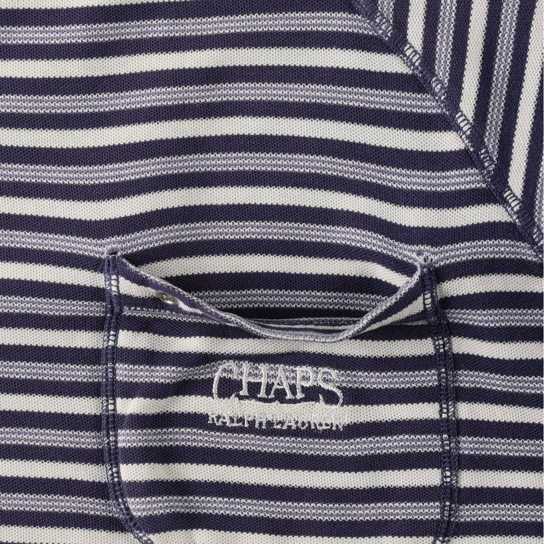 1980'S Ralph Lauren CHAPS Short-Sleeve Striped T-Shirt, Men's Size XL (approx.) cotton navy blue type Vintage Second Hand