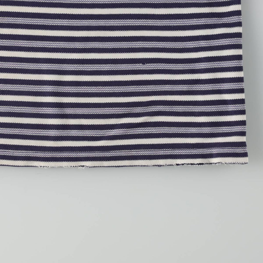 1980'S Ralph Lauren CHAPS Short-Sleeve Striped T-Shirt, Men's Size XL (approx.) cotton navy blue type Vintage Second Hand