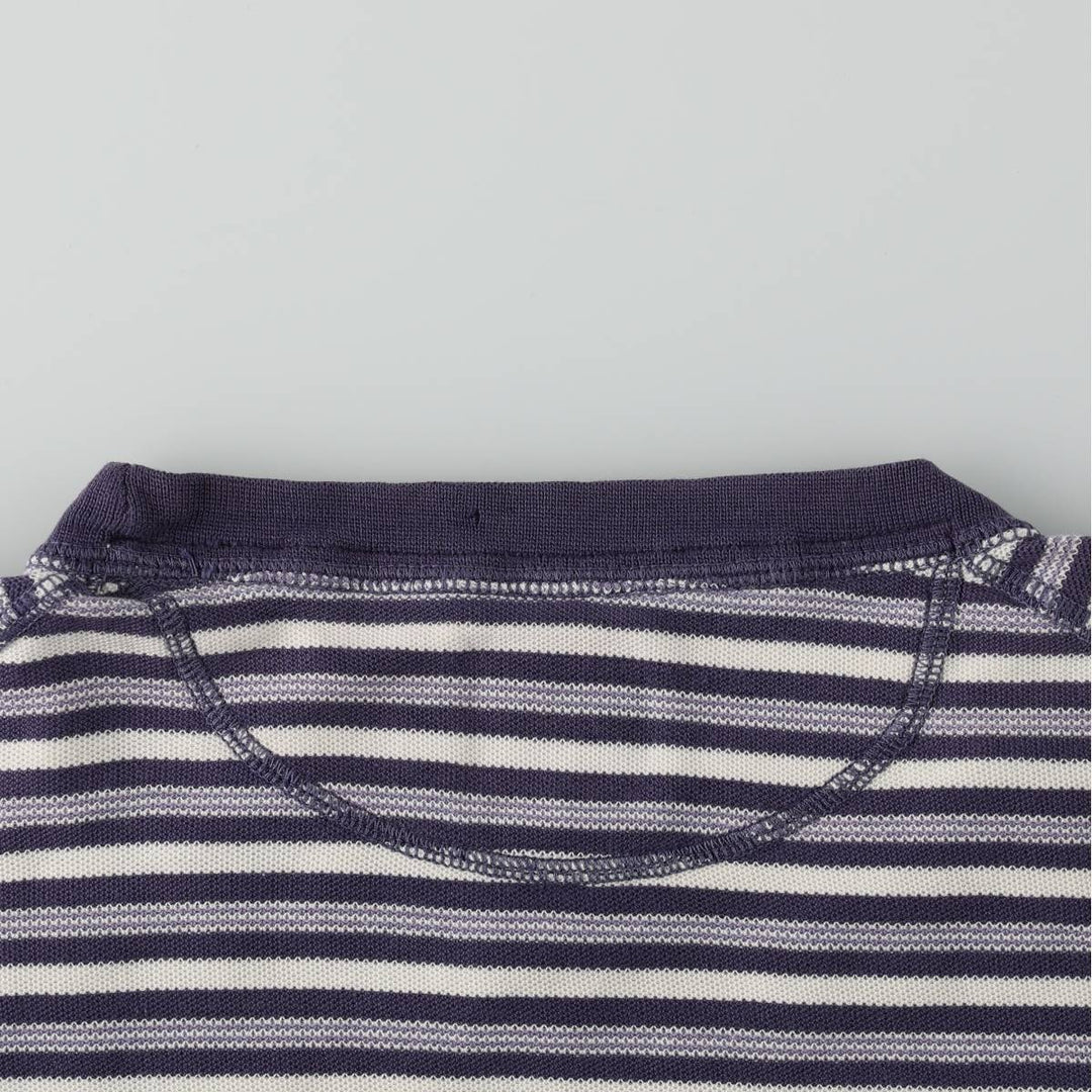 1980'S Ralph Lauren CHAPS Short-Sleeve Striped T-Shirt, Men's Size XL (approx.) cotton navy blue type Vintage Second Hand