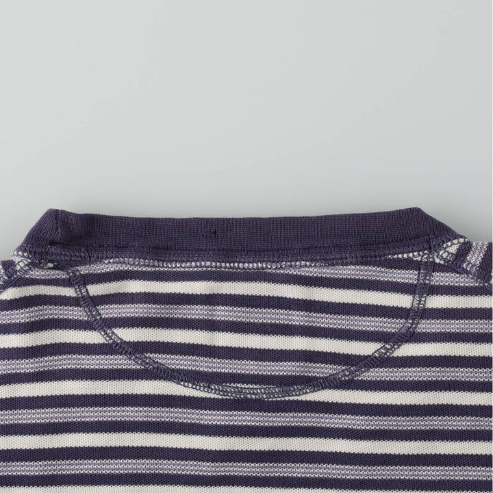 1980'S Ralph Lauren CHAPS Short-Sleeve Striped T-Shirt, Men's Size XL (approx.) cotton navy blue type Vintage Second Hand