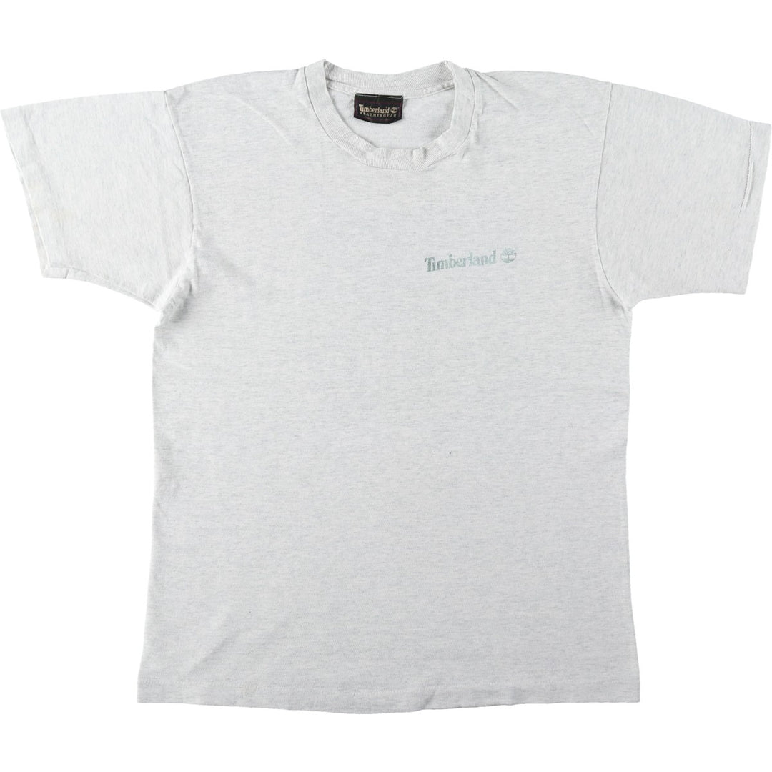 90'S Timberland Short-Sleeve Logo T-Shirt, Men's Size S (Equivalent), Vintage cotton gray type Vintage Second Hand