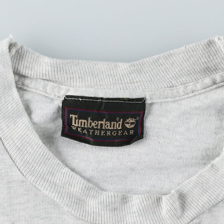 90'S Timberland Short-Sleeve Logo T-Shirt, Men's Size S (Equivalent), Vintage cotton gray type Vintage Second Hand