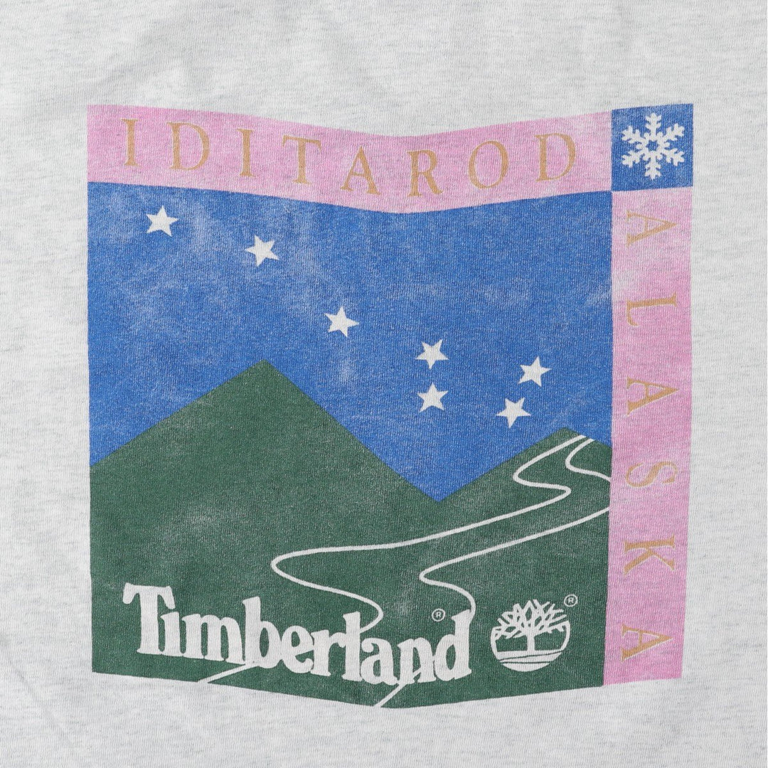 90'S Timberland Short-Sleeve Logo T-Shirt, Men's Size S (Equivalent), Vintage cotton gray type Vintage Second Hand