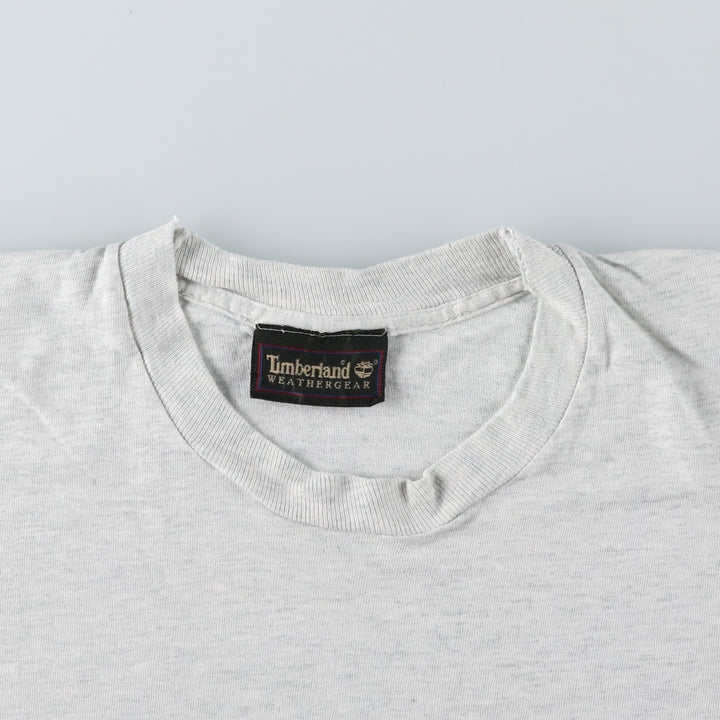 90'S Timberland Short-Sleeve Logo T-Shirt, Men's Size S (Equivalent), Vintage cotton gray type Vintage Second Hand