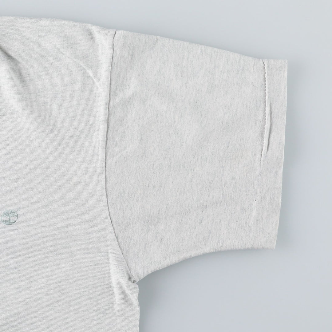 90'S Timberland Short-Sleeve Logo T-Shirt, Men's Size S (Equivalent), Vintage cotton gray type Vintage Second Hand