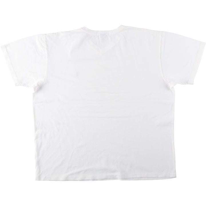 Ralph Lauren POLO by Ralph Lauren pique knit short-sleeved V-neck T-shirt, men's size XL (approx.) cotton white type Vintage Second Hand