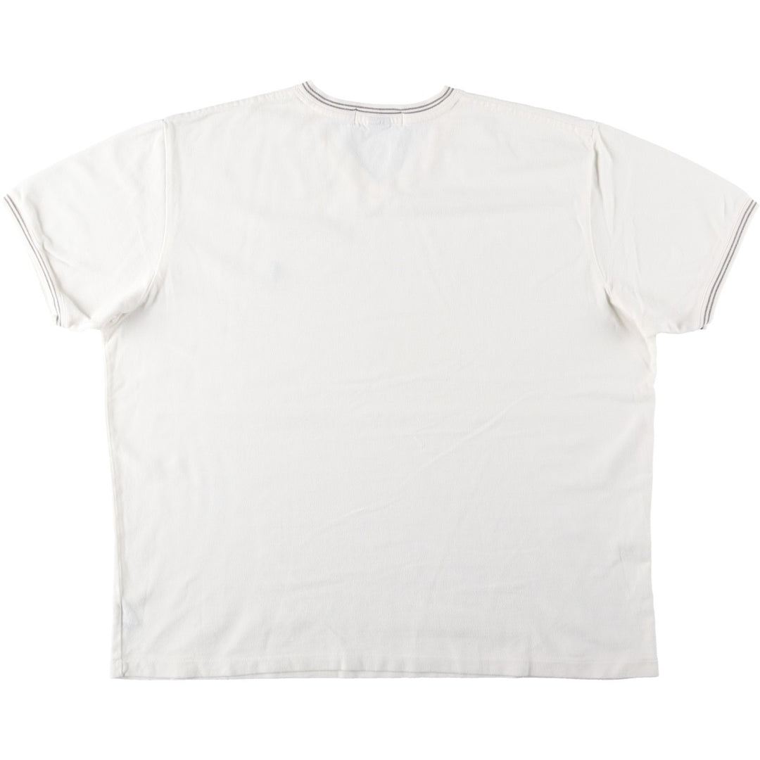 Ralph Lauren POLO by Ralph Lauren pique knit short-sleeved V-neck T-shirt, men's size XL (approx.) cotton white type Vintage Second Hand
