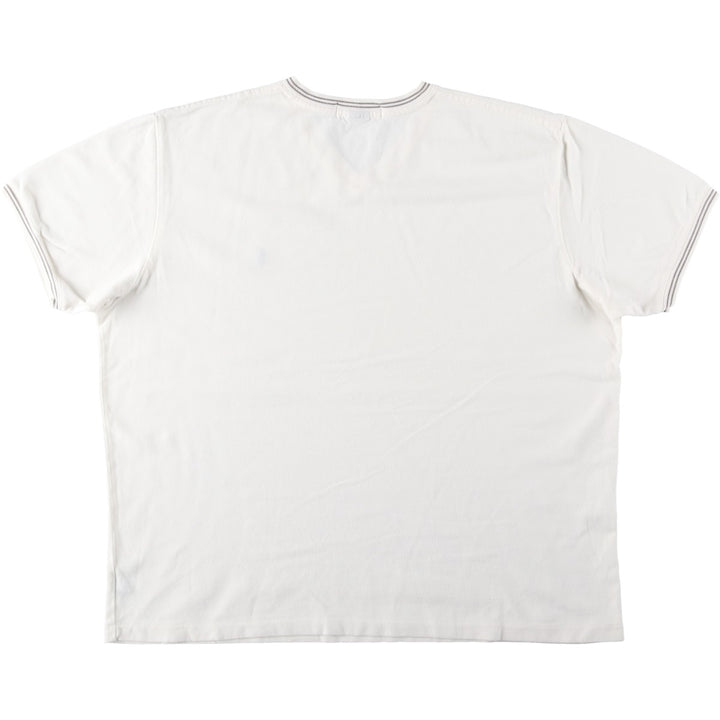 Ralph Lauren POLO by Ralph Lauren pique knit short-sleeved V-neck T-shirt, men's size XL (approx.) cotton white type Vintage Second Hand