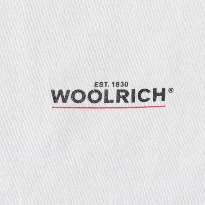 2000'S Woolrich Fish Print Short-Sleeve Logo T-Shirt, Made in USA, Men's Size L (approx.) cotton white type Vintage Second Hand