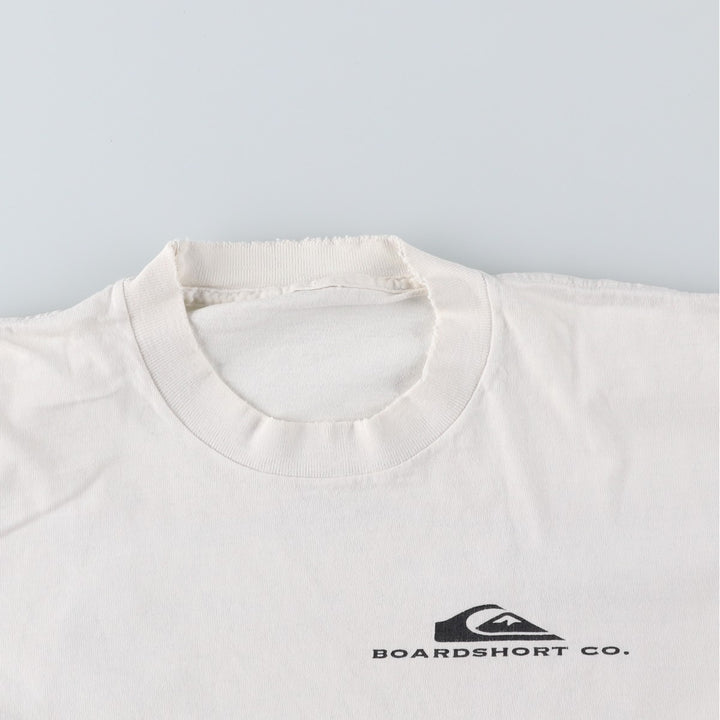90'S Quiksilver surf/skate t-shirt, men's size L equivalent, vintage. unclear white type Vintage Second Hand