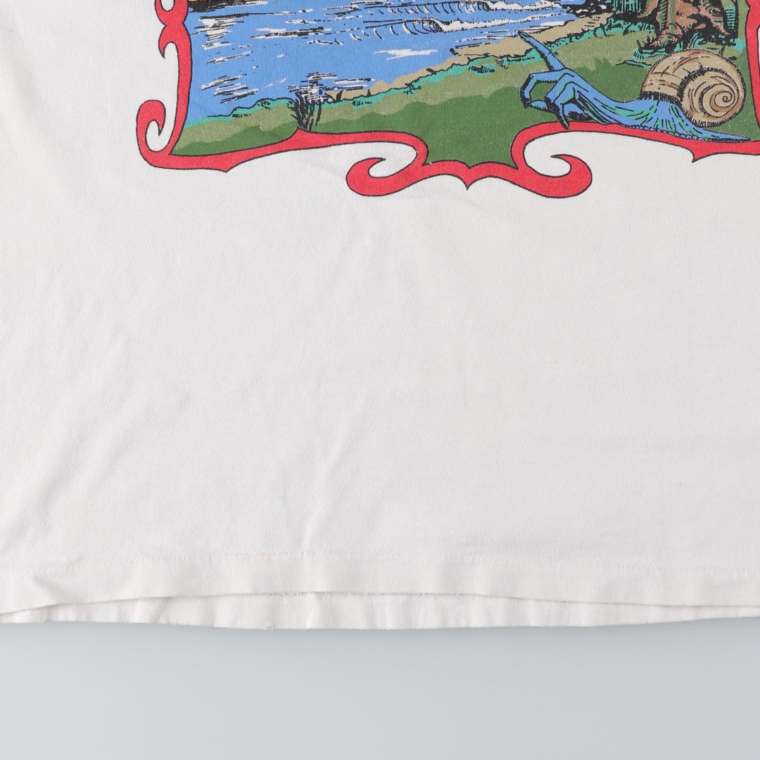 90'S Quiksilver surf/skate t-shirt, men's size L equivalent, vintage. unclear white type Vintage Second Hand