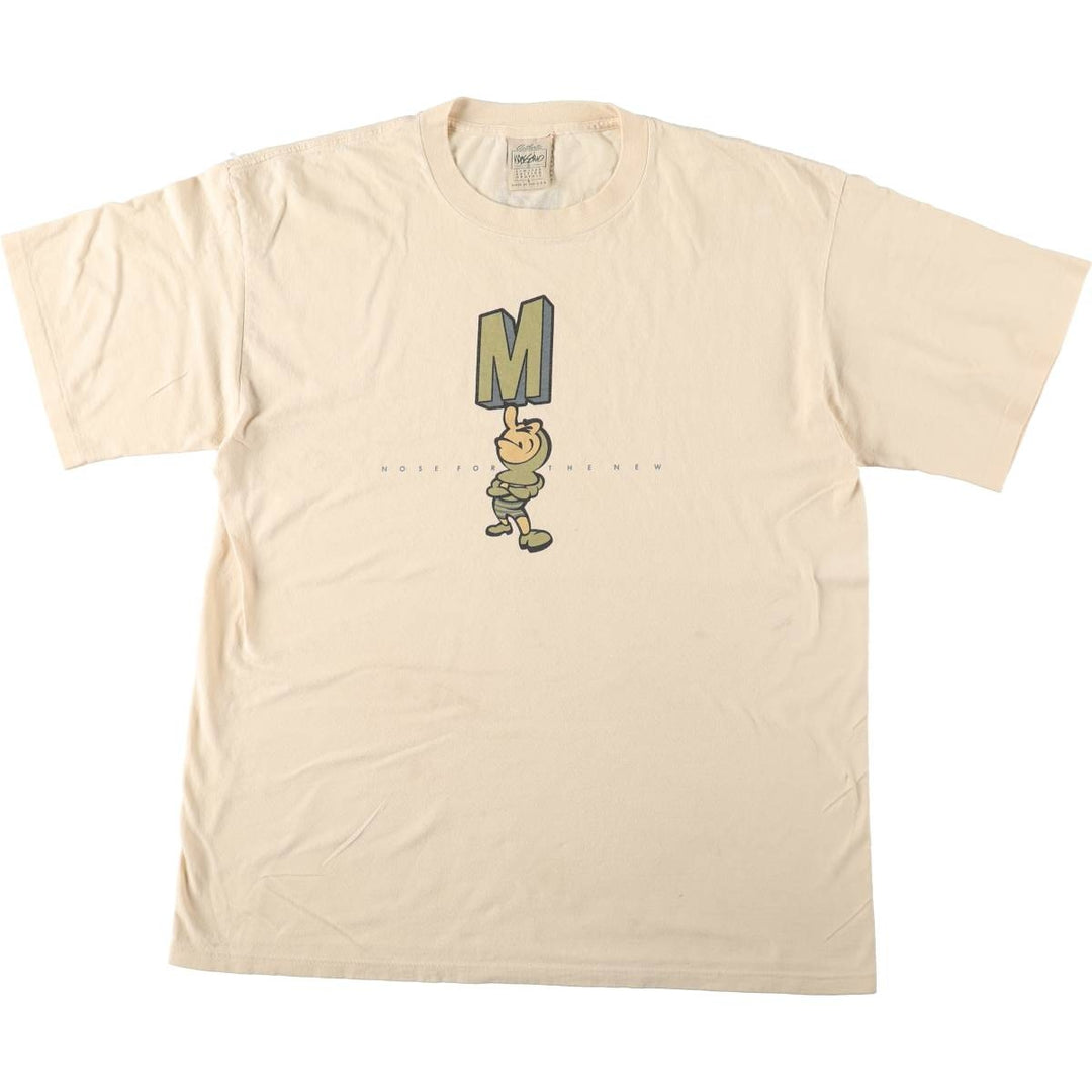 90'S Mossimo Short-Sleeve Printed T-Shirt, Made in USA, Men's Size L (Equivalent), Vintage cotton Beige type Vintage Second Hand