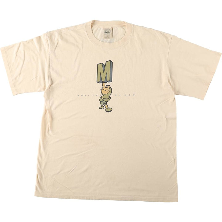 90'S Mossimo Short-Sleeve Printed T-Shirt, Made in USA, Men's Size L (Equivalent), Vintage cotton Beige type Vintage Second Hand