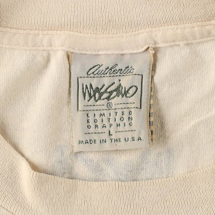90'S Mossimo Short-Sleeve Printed T-Shirt, Made in USA, Men's Size L (Equivalent), Vintage cotton Beige type Vintage Second Hand
