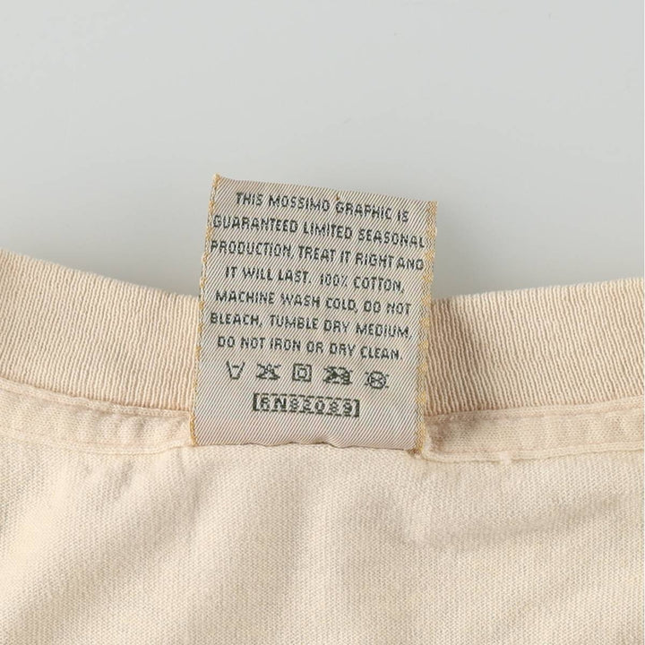 90'S Mossimo Short-Sleeve Printed T-Shirt, Made in USA, Men's Size L (Equivalent), Vintage cotton Beige type Vintage Second Hand