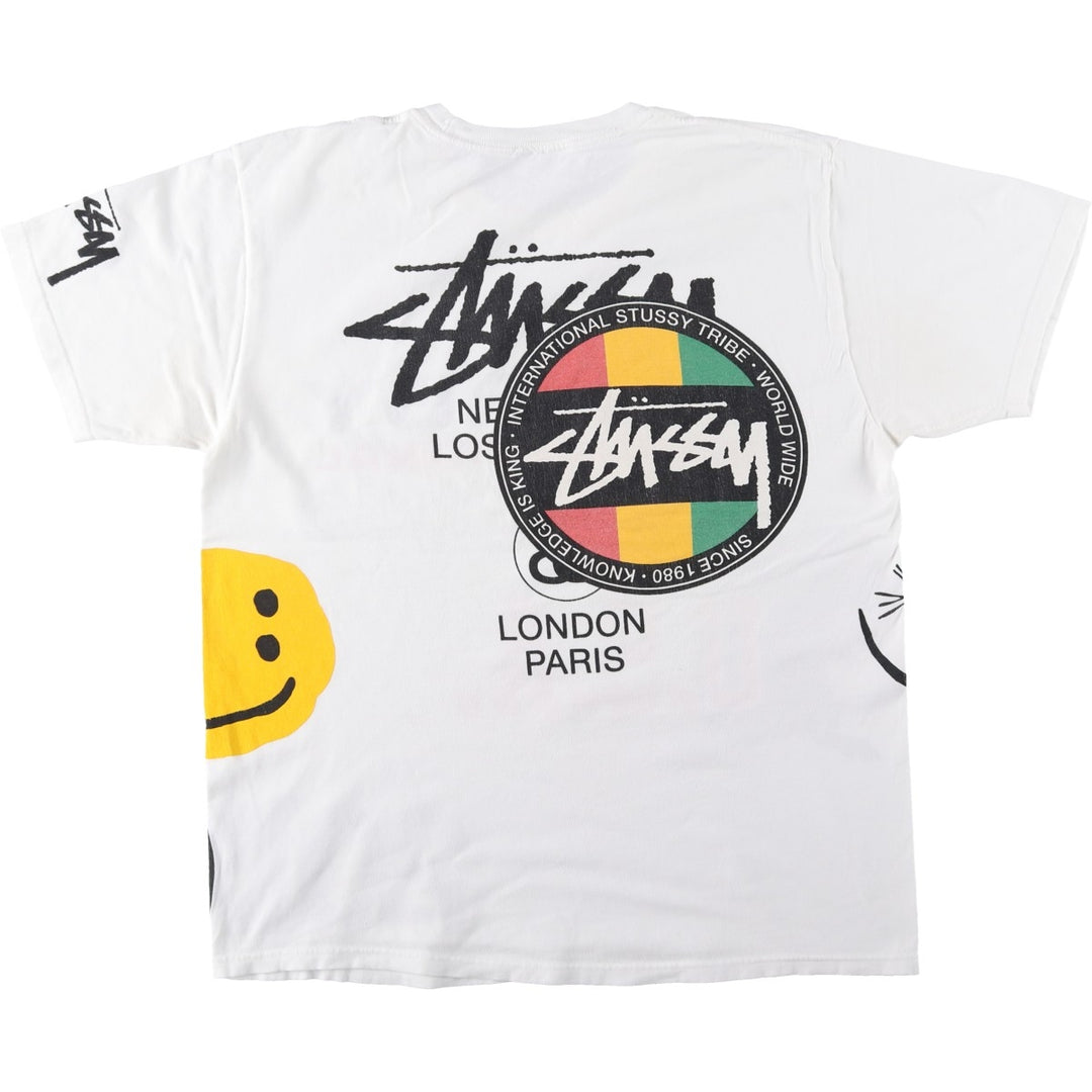 Stussy Cactus Plant Flea Market (CPFM) Surf Skate T-Shirt, Men's Size L (approx.) unclear white type Vintage Second Hand