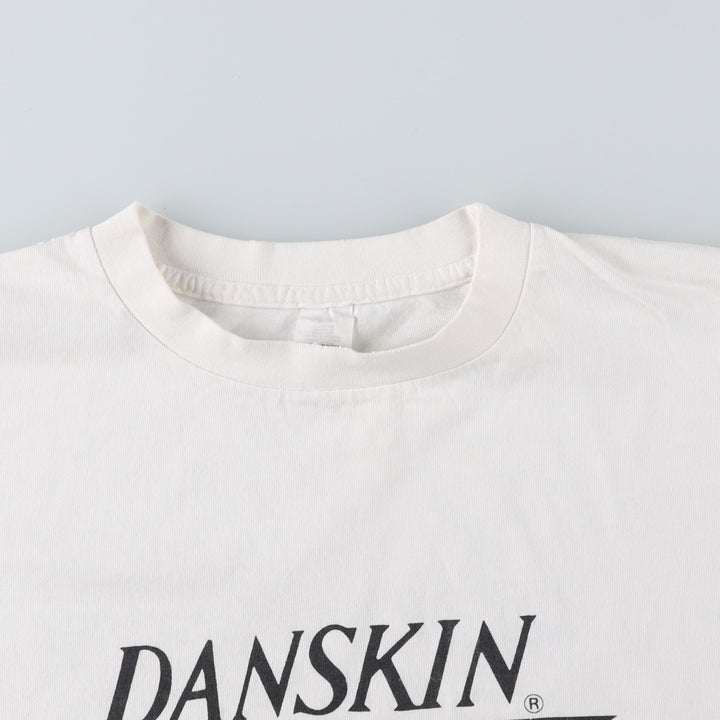 90'S DANSKIN PRO Short-Sleeve Printed T-Shirt, Made in USA, Men's Size XL (Equivalent), Vintage cotton white type Vintage Second Hand