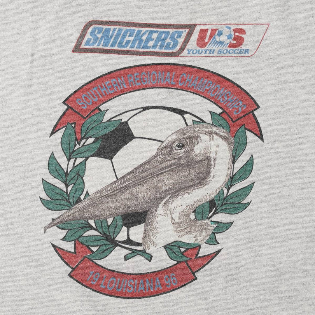 90'S Adidas SNICKERS Print T-Shirt, Made in USA, Men's XL (approx.), Vintage cotton gray type Vintage Second Hand