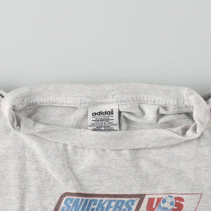 90'S Adidas SNICKERS Print T-Shirt, Made in USA, Men's XL (approx.), Vintage cotton gray type Vintage Second Hand