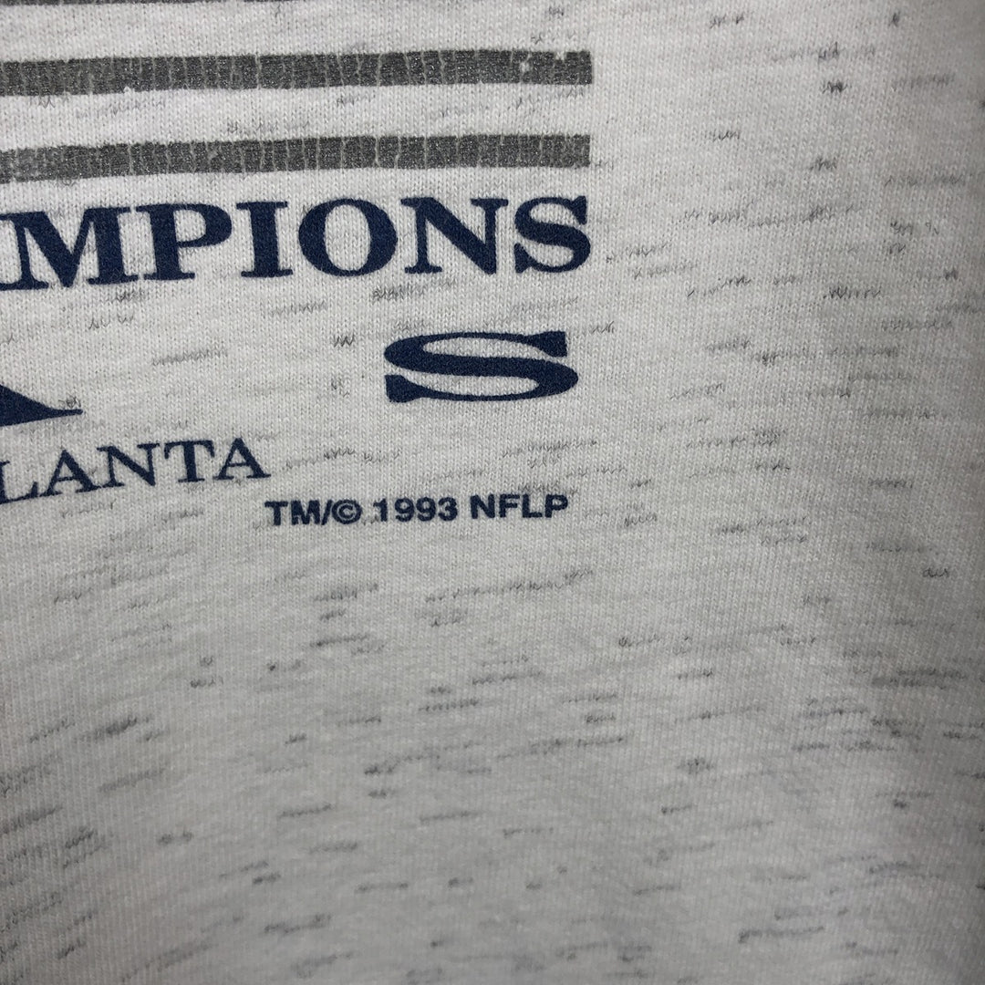 90'S TRENCH NFL DALLAS COWBOYS SUPER BOWL XXVIII sports print T-shirt, Made in USA, Men's XL equivalent. cotton gray type Vintage Second Hand