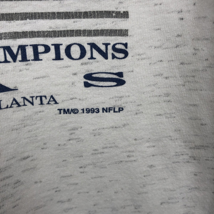 90'S TRENCH NFL DALLAS COWBOYS SUPER BOWL XXVIII sports print T-shirt, Made in USA, Men's XL equivalent. cotton gray type Vintage Second Hand