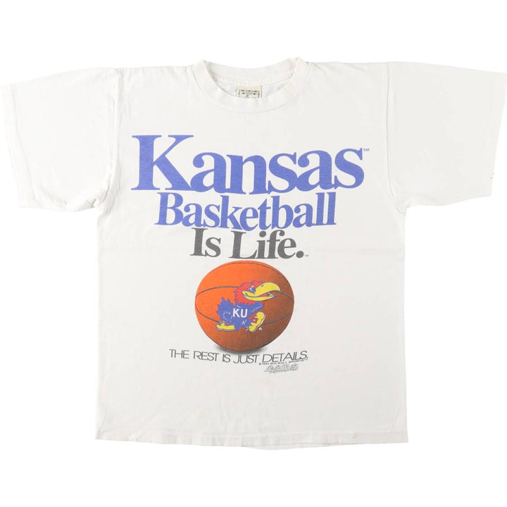 90'S Alore College T-Shirt, Made in USA, Men's Size M (Equivalent), Vintage cotton white type Vintage Second Hand