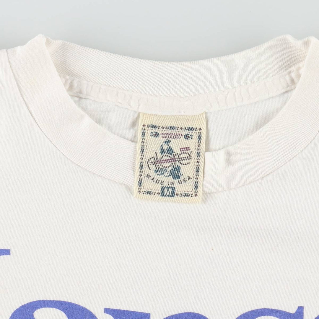 90'S Alore College T-Shirt, Made in USA, Men's Size M (Equivalent), Vintage cotton white type Vintage Second Hand