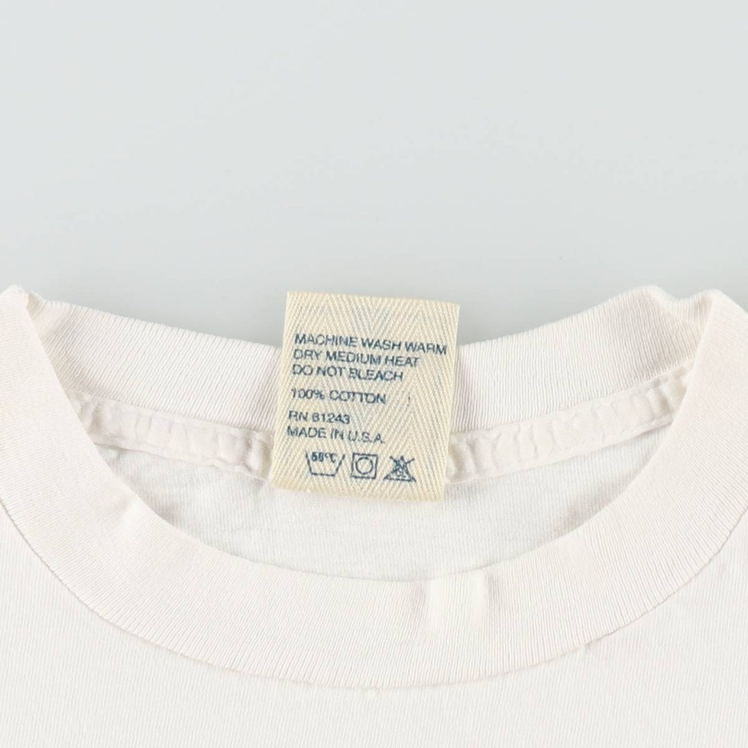 90'S Alore College T-Shirt, Made in USA, Men's Size M (Equivalent), Vintage cotton white type Vintage Second Hand