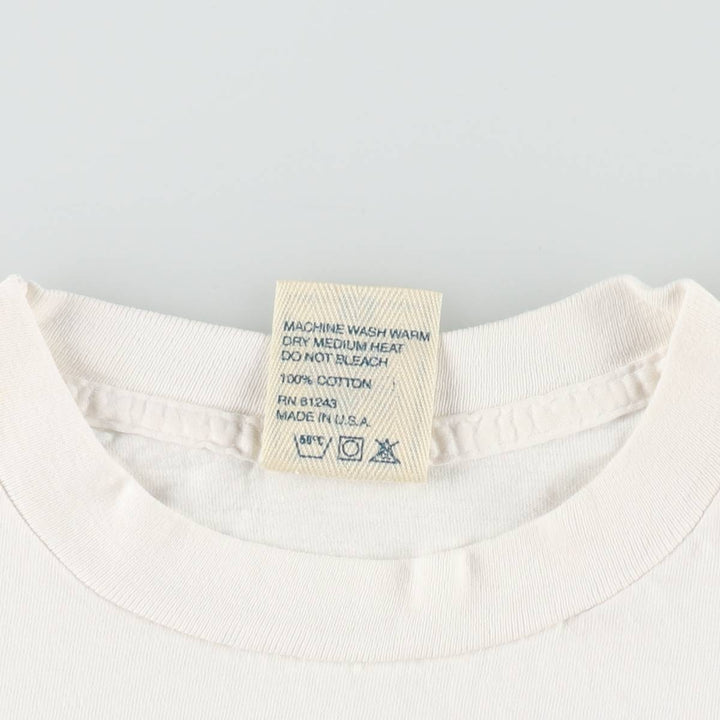 90'S Alore College T-Shirt, Made in USA, Men's Size M (Equivalent), Vintage cotton white type Vintage Second Hand