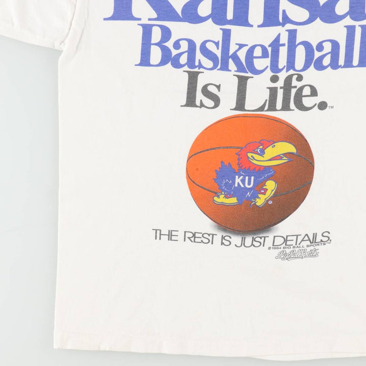 90'S Alore College T-Shirt, Made in USA, Men's Size M (Equivalent), Vintage cotton white type Vintage Second Hand