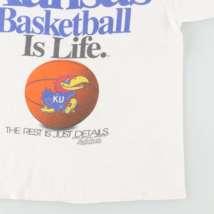 90'S Alore College T-Shirt, Made in USA, Men's Size M (Equivalent), Vintage cotton white type Vintage Second Hand